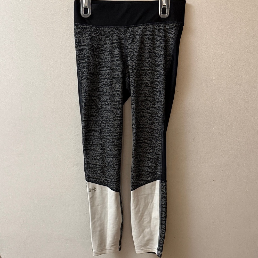 Under Armour Black and Gray Leggings with White Accents